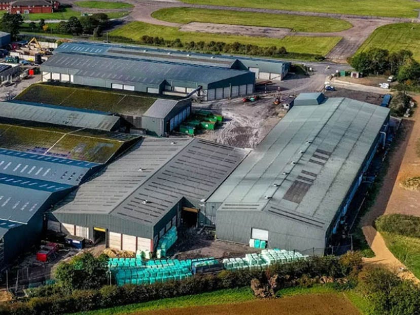 high angle shot of industrial facility