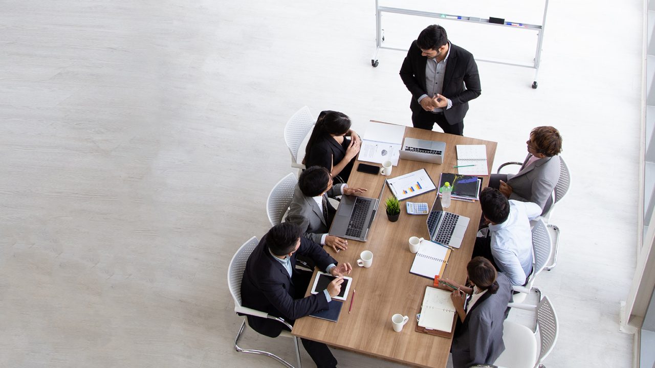 Group working together at a table