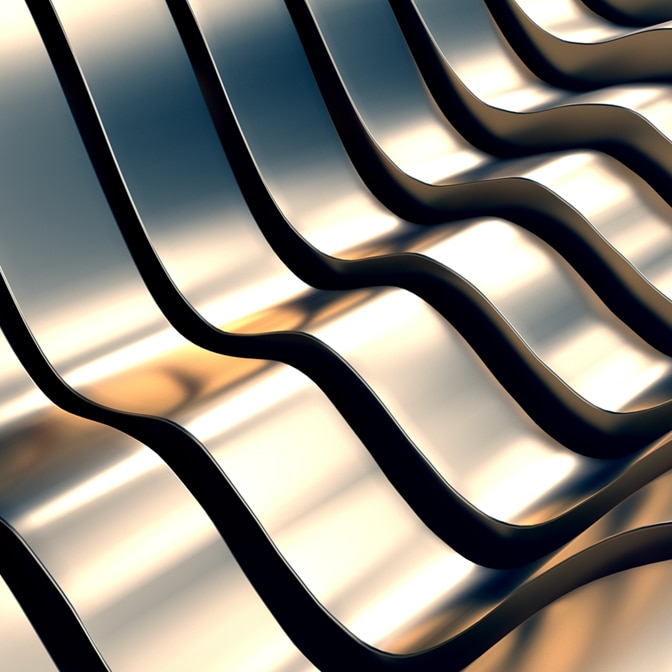 Abstract Metal Wave Background 3D Illustration