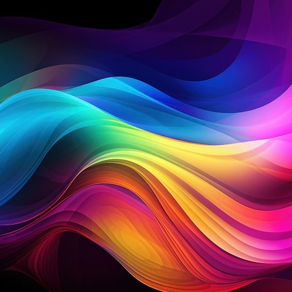 LGBT flag wallpaper. Waves of the color of the rainbow. Abstract background generative ai