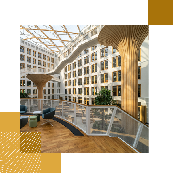 EDGE Suedkreuz Berlin, the most sustainable office building in Germany according to the German Sustainable Building Council’s DGNB system.