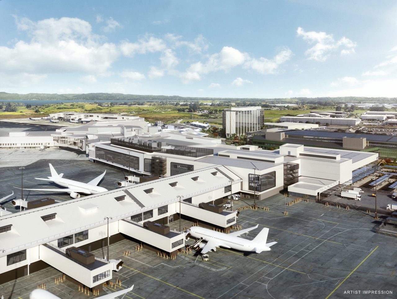 Artist impression of Auckland Airport’s development plans