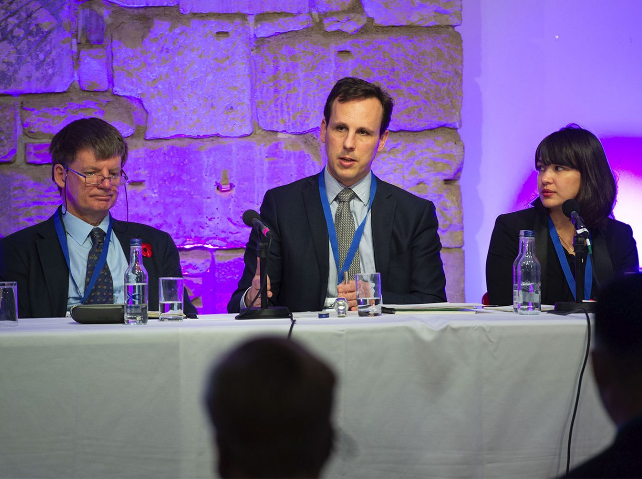 Adrian Barnes (centre), Senior Manager in the MAM Green Investments Green Impact Advisory team, speaks on a panel alongside Peter Young (left), Chair of ISO Sustainable Finance committee, and Yasmin Raza (right), Technical Specialist at the Financial Conduct Authority.