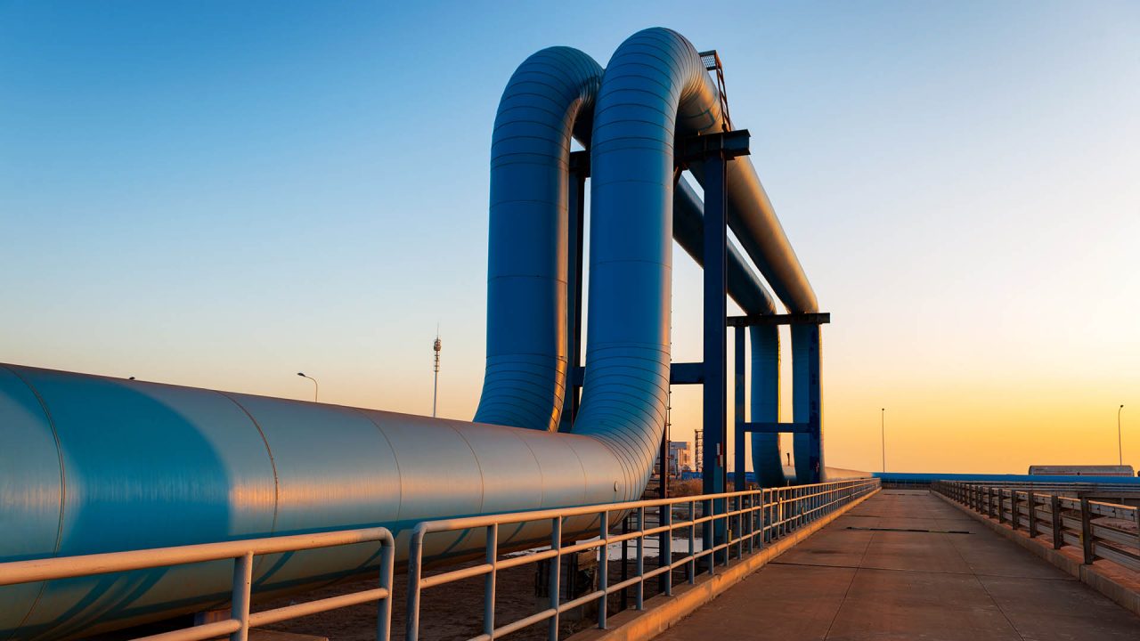 Aerial view white oil tank, storage of oil and petrochemical products ready for logistic and transport business