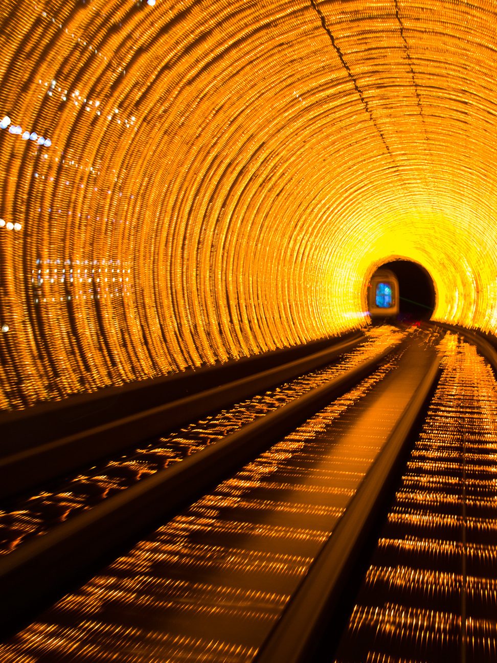 Tunnel as seen from a train