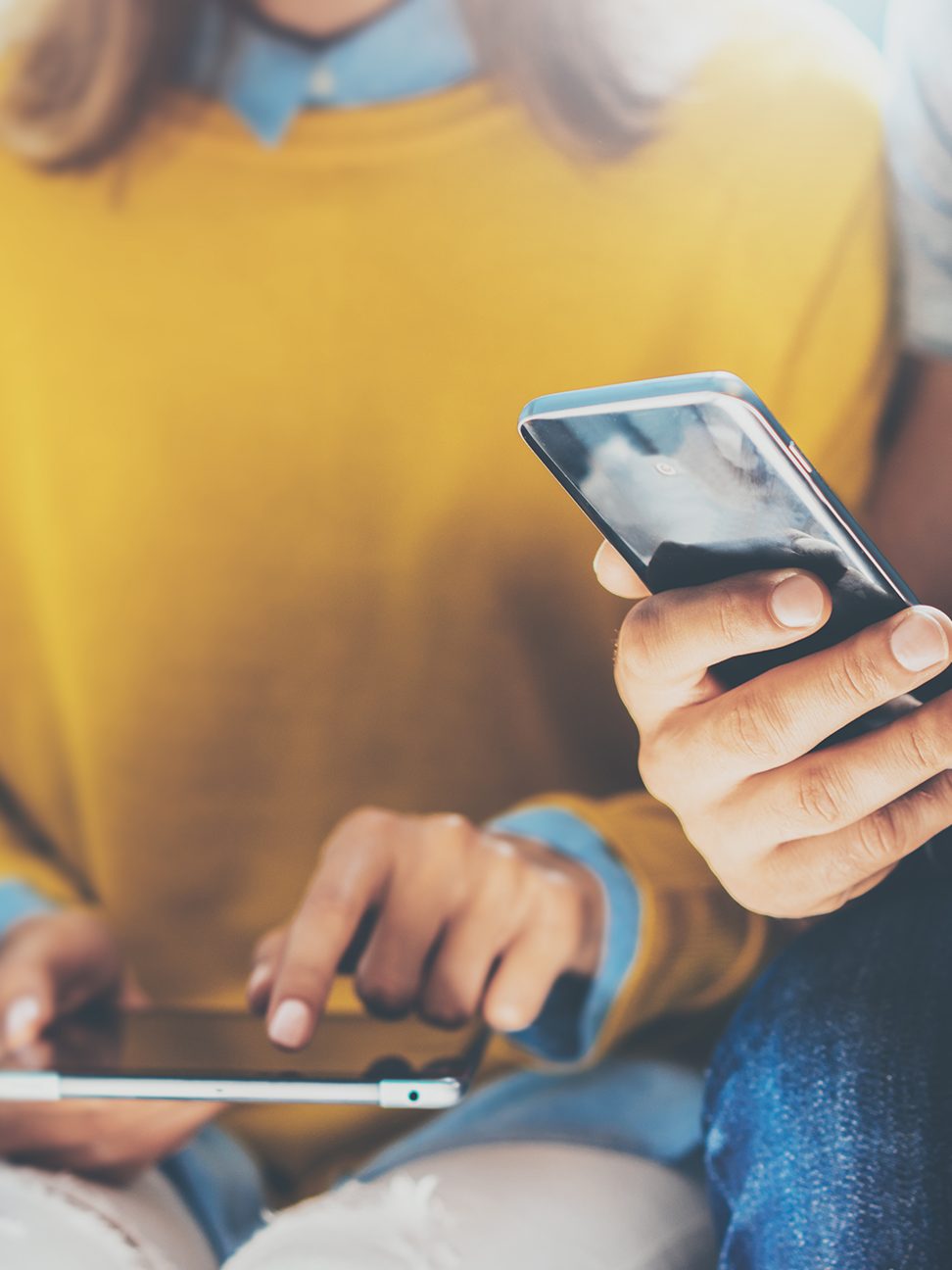 People using devices