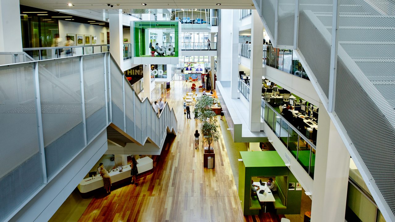 Lobby of Macquarie's Shelley Street office in Sydney, Australia