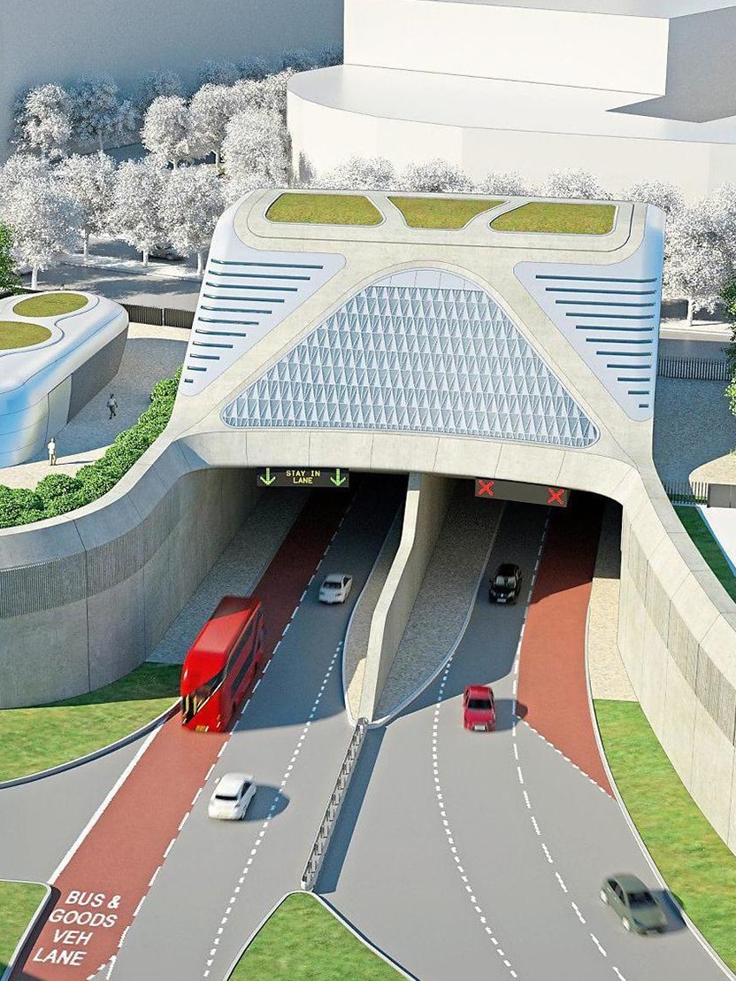 Artist impression of the road crossing across the River Thames