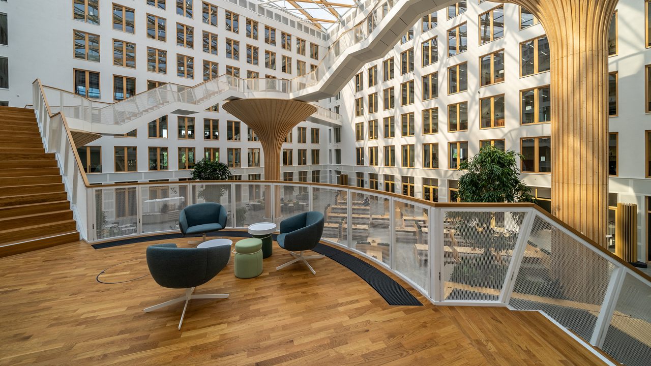 Chairs and staircase in the interior of a building