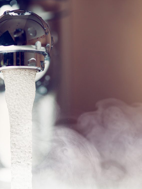 Tap running and creating bubbles