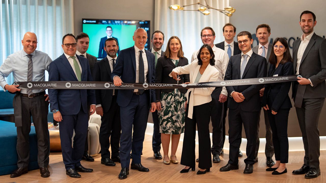 Ribbon cutting in Milan office