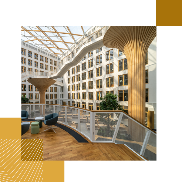 EDGE Suedkreuz Berlin, the most sustainable office building in Germany according to the German Sustainable Building Council’s DGNB system.