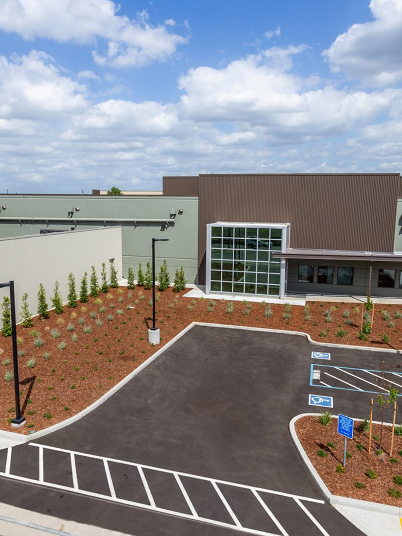 computer generated data centre with garden and accessible parking