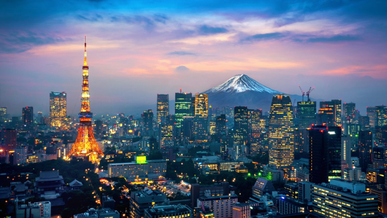Tokyo skyline at dusk