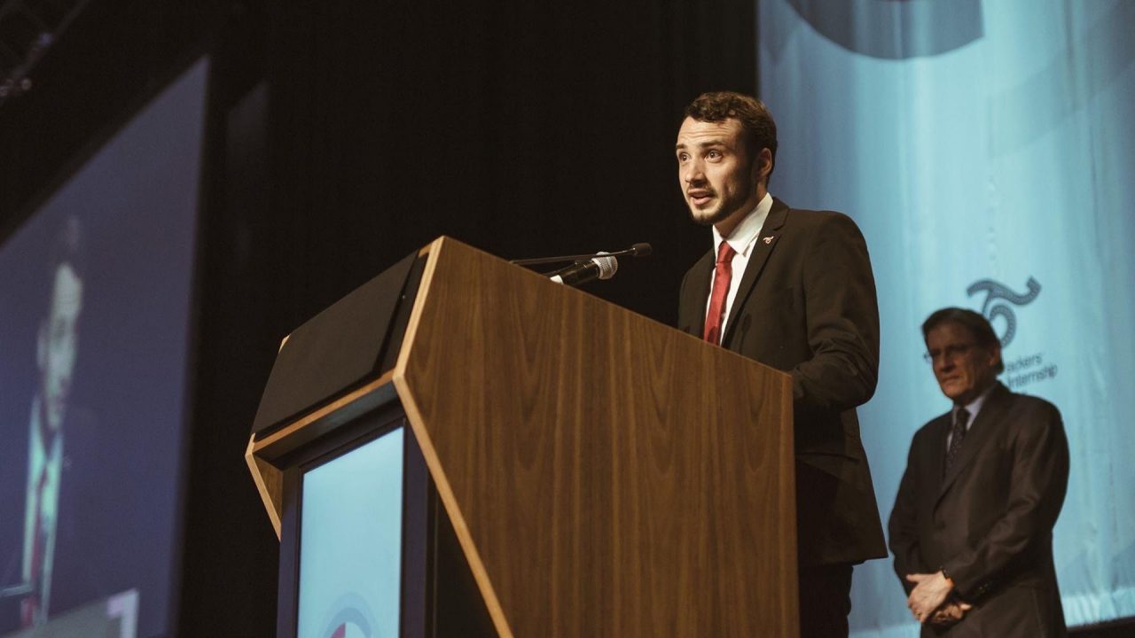 Todd at the 2017 CareerTrackers Gala Dinner where he won 'CareerTrackers Intern of the Year'