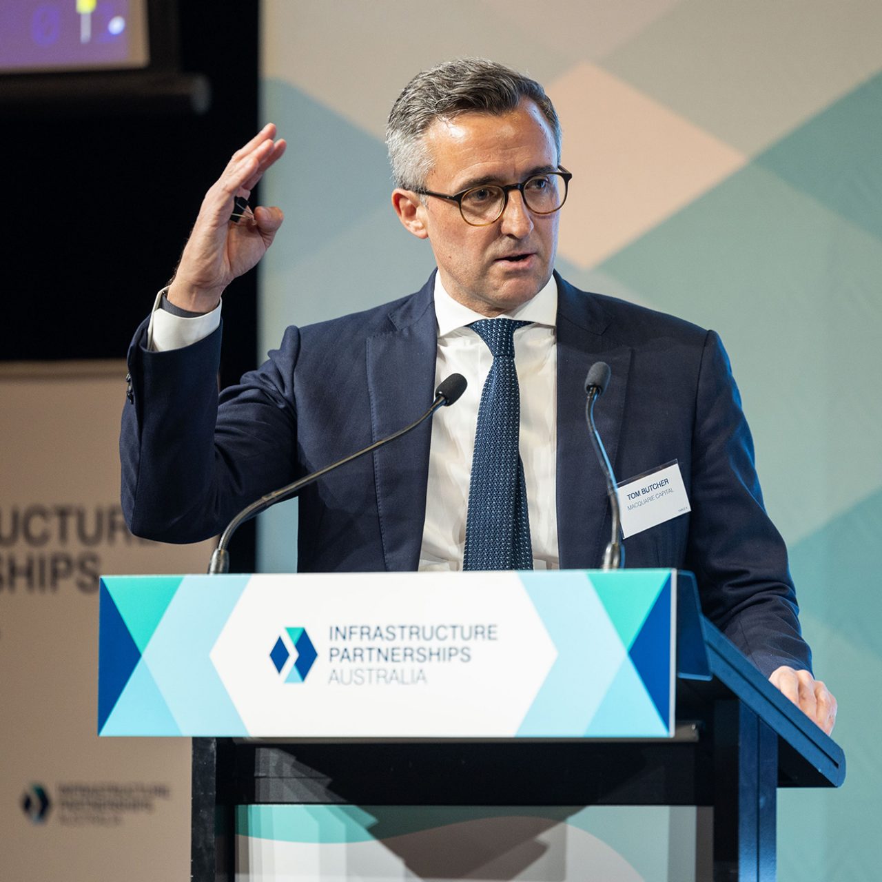 Tom Butcher, Macquarie Capital’s Head of Infrastructure, speaking at the 2024 Infrastructure Partnerships Australia conference