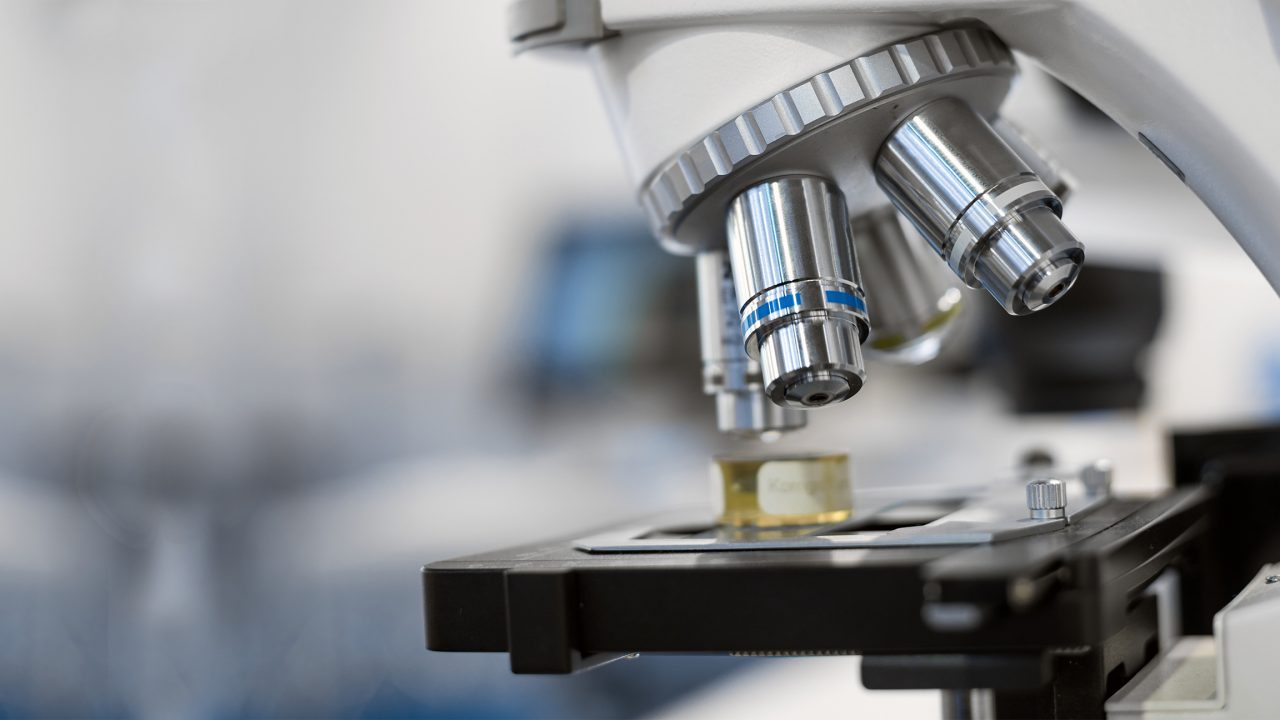 microscope close up inside laboratory