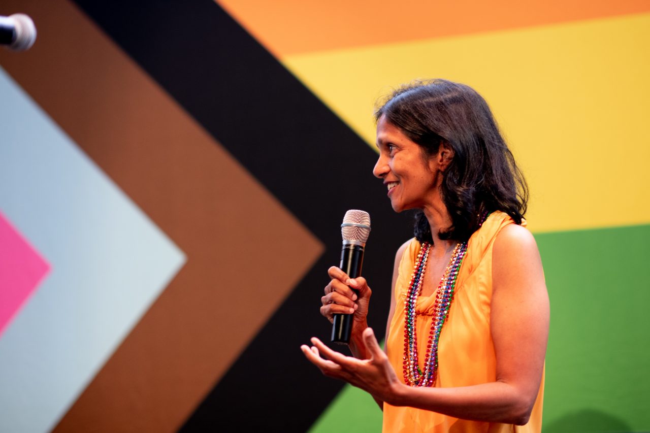 Shemara Wikramanayake, Managing Director and Chief Executive Officer Macquarie Group, speaking at a Macquarie event celebrating Sydney World Pride