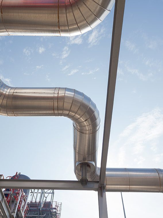 looking up at pipes