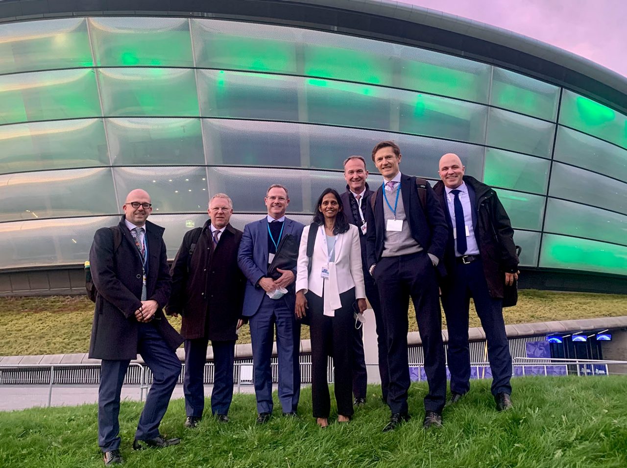 Stephen Moir, EMEA Head of Corporate Affairs, Macquarie Group; Mark Dooley; Nick O’Kane; Shemara Wikramanayake; Leigh Harrison; Paul Plewman, CEO of EMEA, Macquarie Group; and Paul Marriott, Global Head of Corporate Affairs, Macquarie Group.