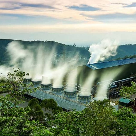 A geothermal energy plant in the Philippines