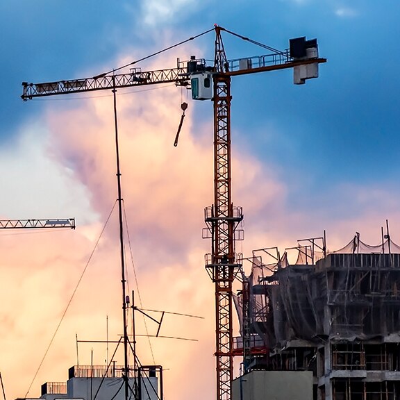 A crane at a construction site