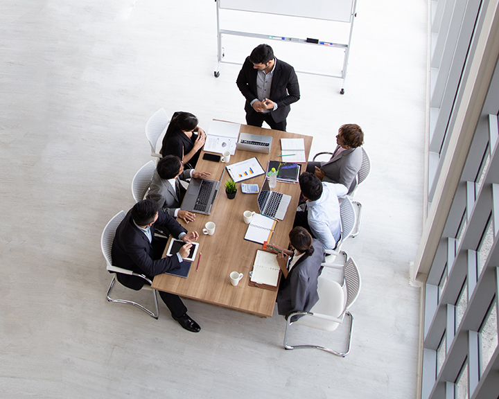 Group working together at a table