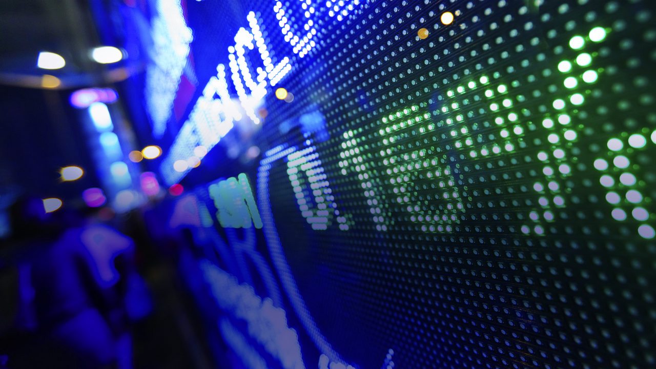 Stock market pricing display abstract stock photo