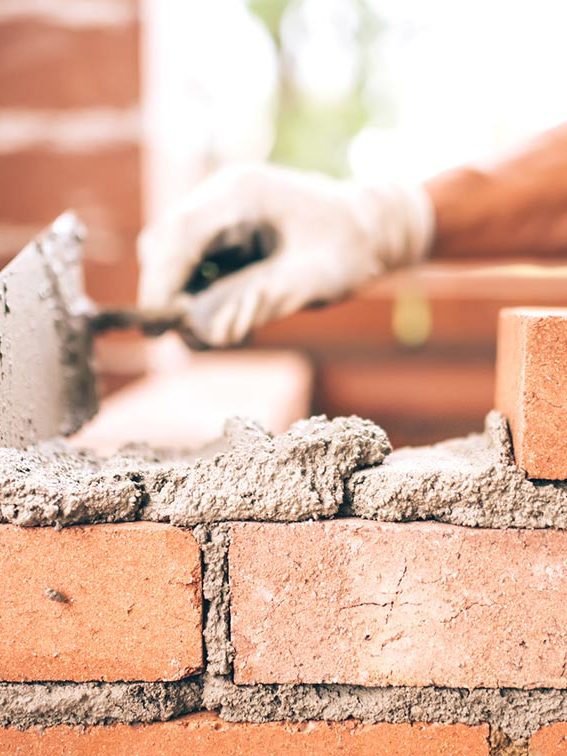 Bricks being laid