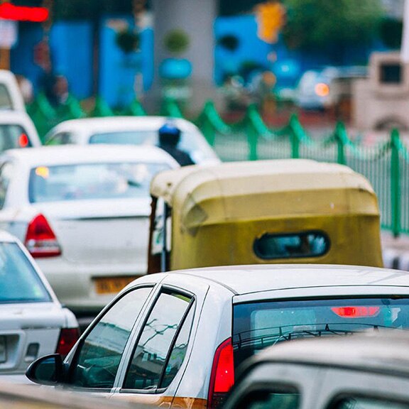 Traffic congestion in Dehli, Indiia