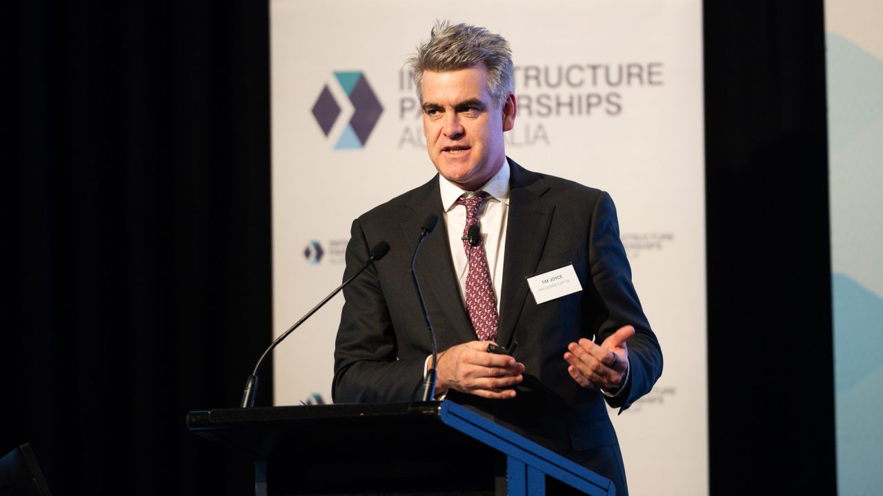 Tim Joyce, Head of Macquarie Capital Asia-Pacific, presenting at the Infrastructure Partnership Australia Conference