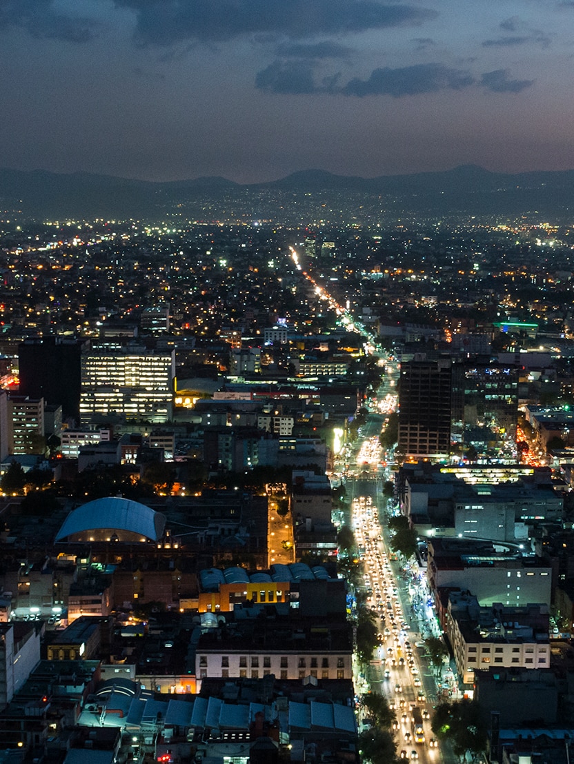 Night skyline in Mexico City