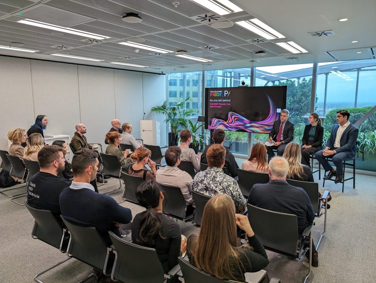 Tim Joyce, Head of Macquarie Capital APAC, hosting a IDAHOBIT panel with Pinnacle Foundation scholars