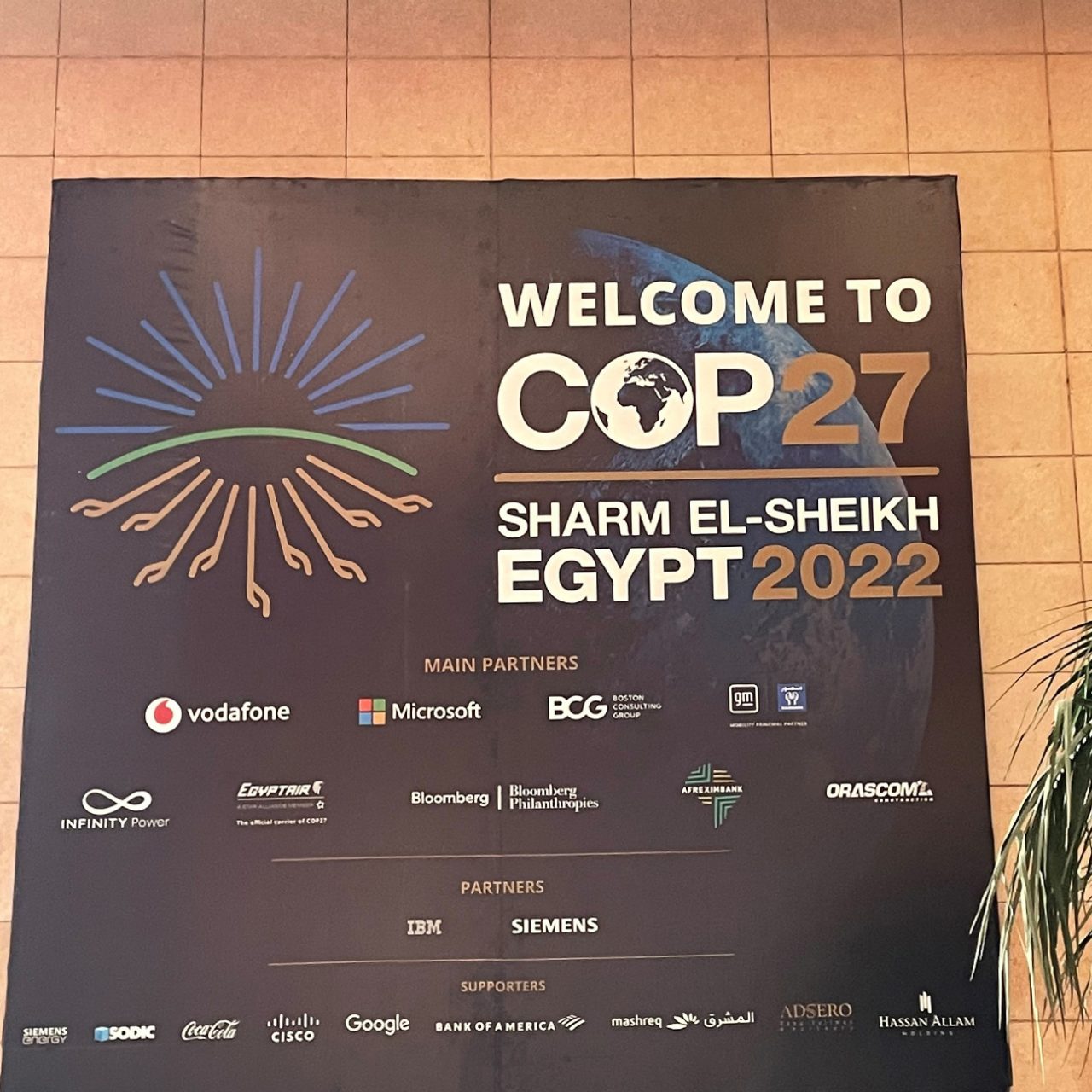 Welcome signage of COP27 Sharm El-Sheikh