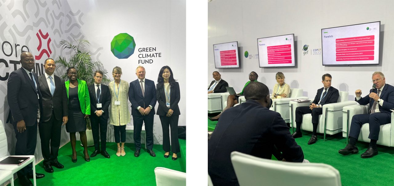 Global Head of Macquarie Asset Management’s Green Investments Mark Dooley (second right and right, respectively) taking part in a UN Green Climate Fund discussion on the role of co-investment platforms in accelerating climate finance mobilisation.