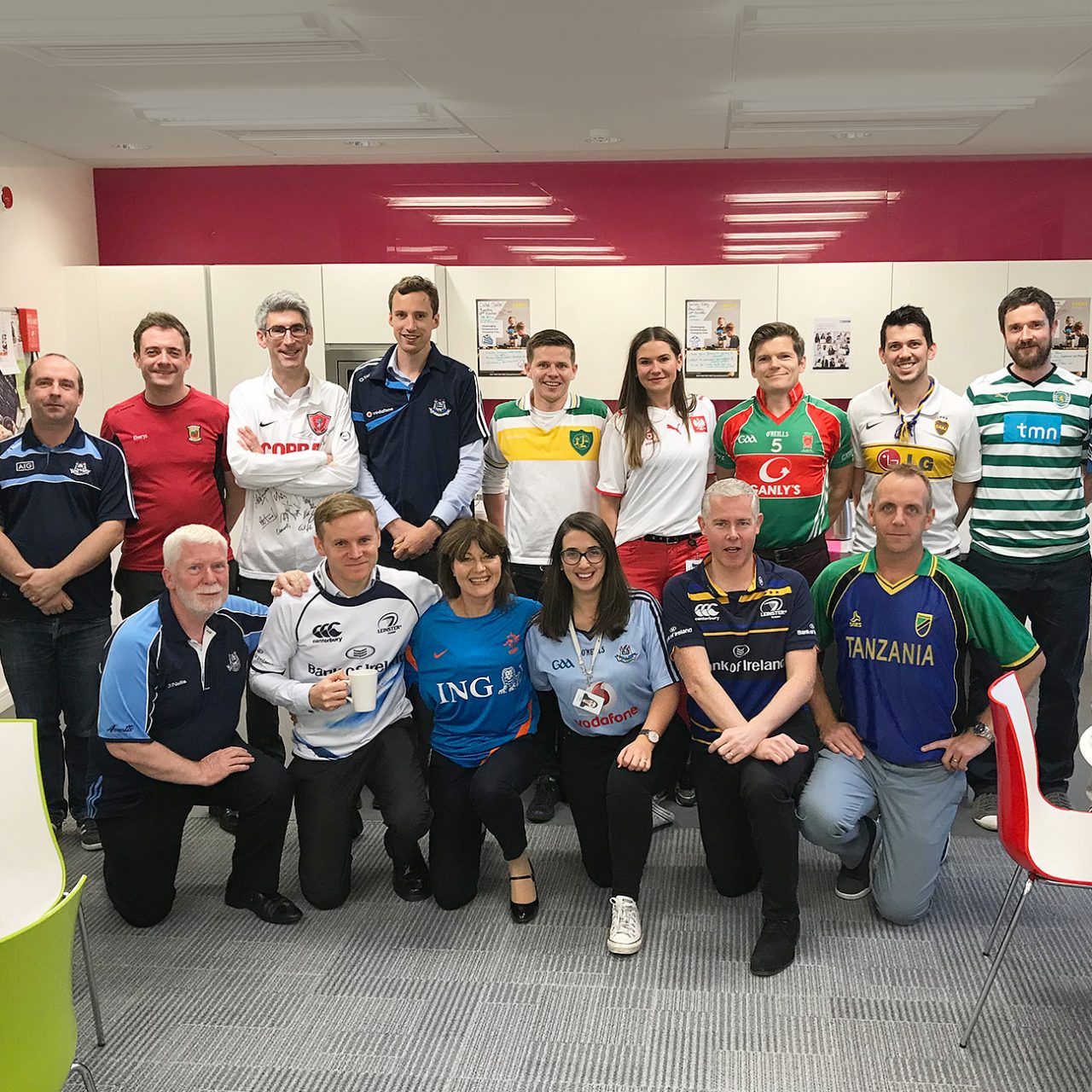 Dublin staff wear their favourite sporting jersey to win the most devoted fan and support local homeless people