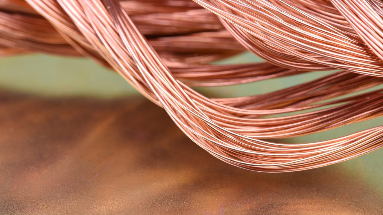 Copper wire close up